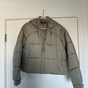 Women's Beige Puffer Jacket